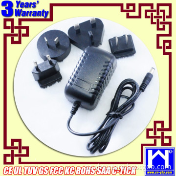 South African 3Pin wall plug AC/DC adapter 220v-9VDC 500mA with 2.1mm plug